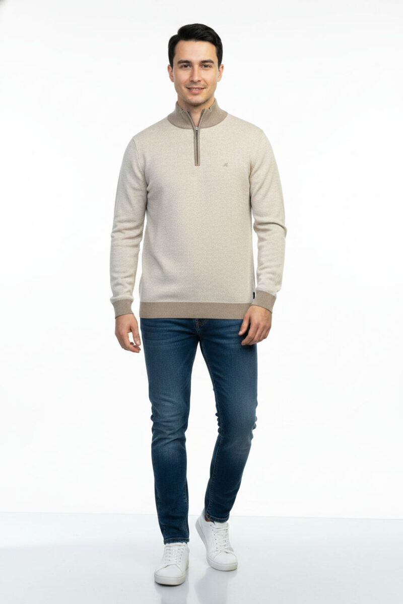 river Quarter-zip knit sweater