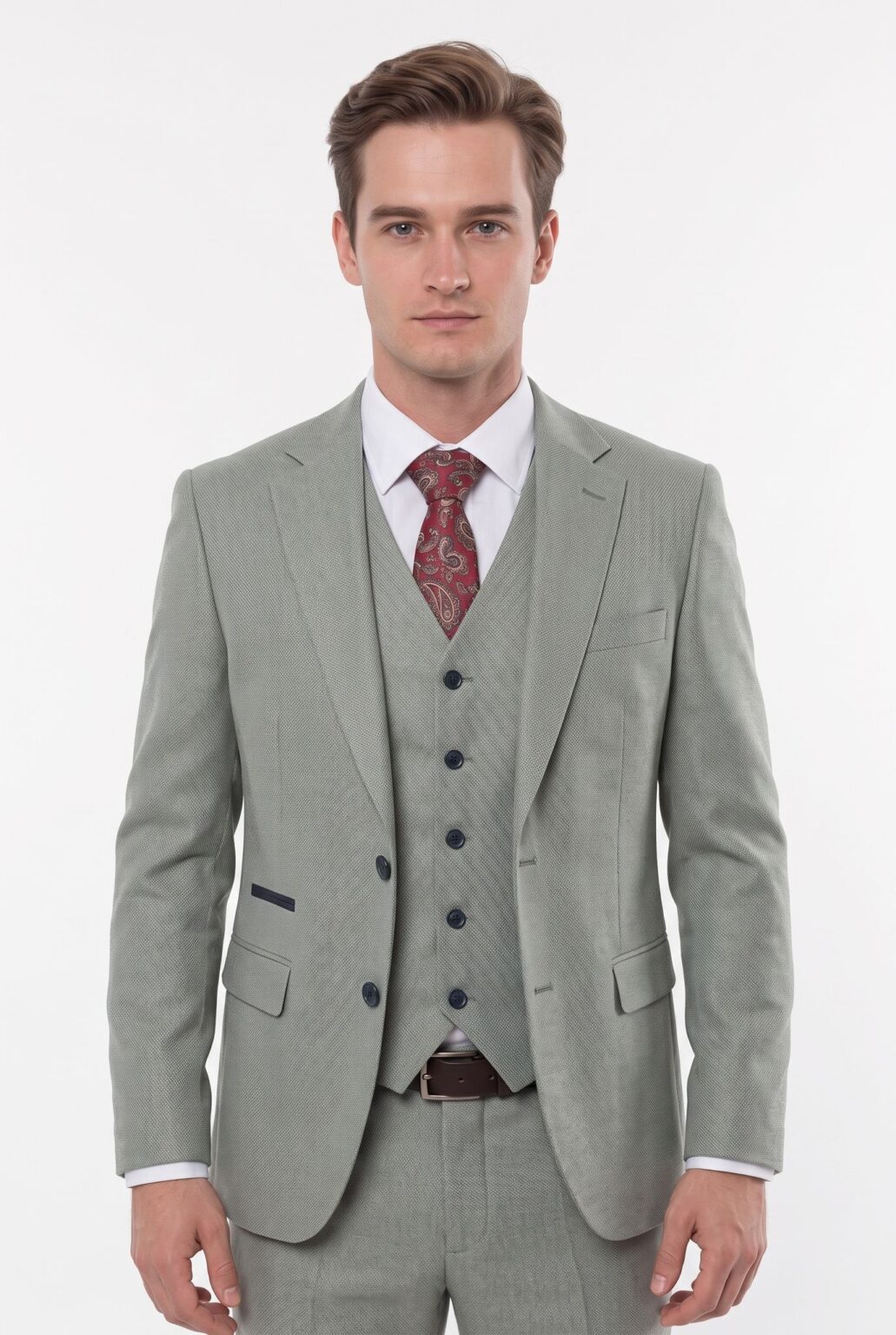 mens dusty green blazer fratelli uniti front