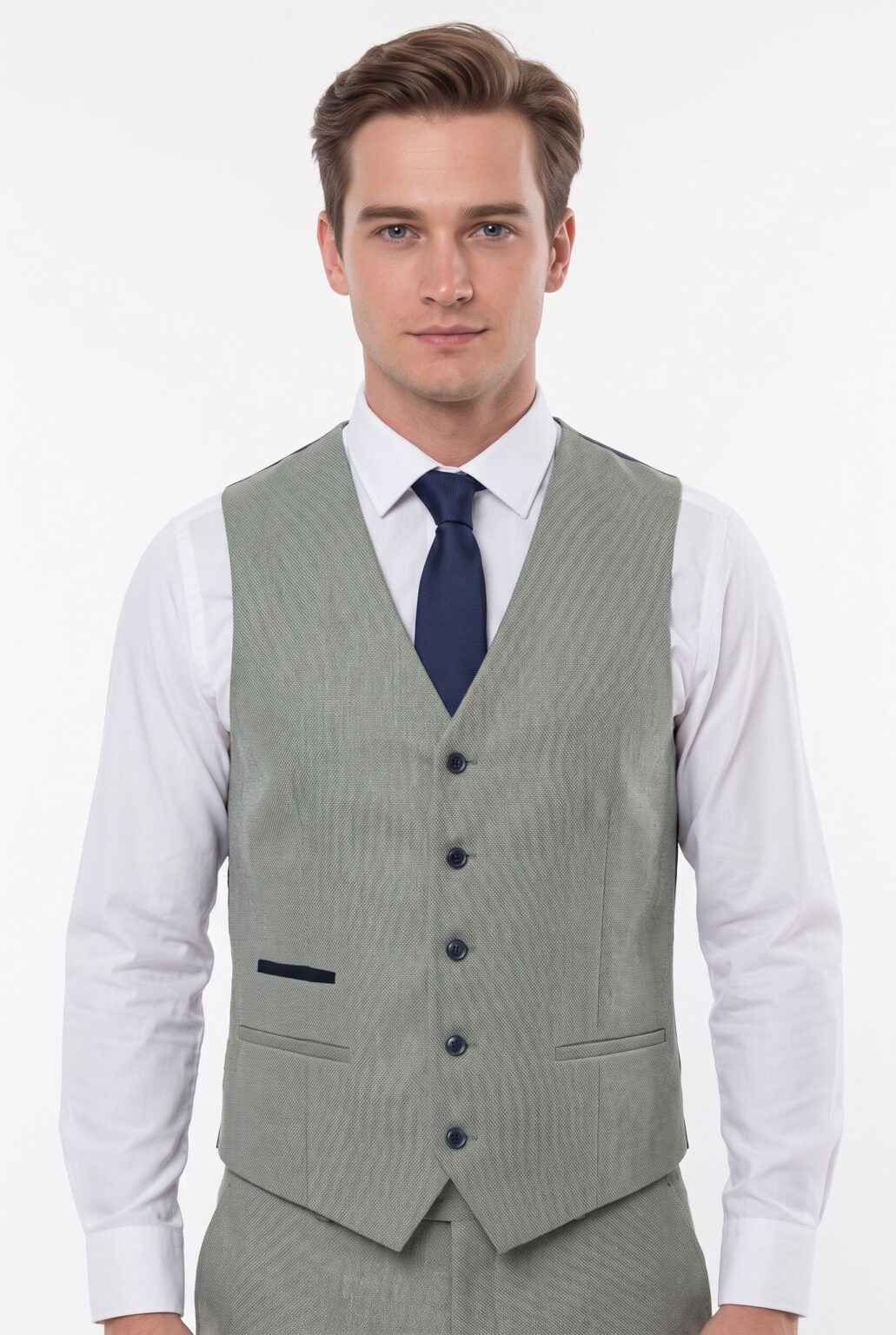 mens dusty green waistcoat fratelli uniti 1024 front
