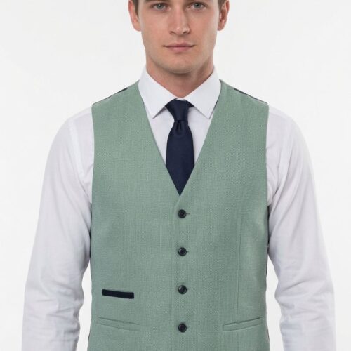 mens sage green waistcoat fratelli uniti close