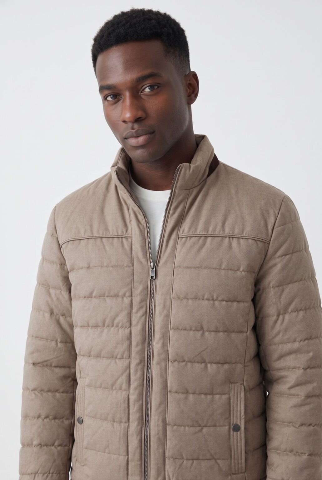Men's Stone Quilted Jacket - Samoa Close