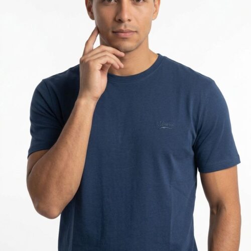 mens dark denim crew neck t-shirt - Glock