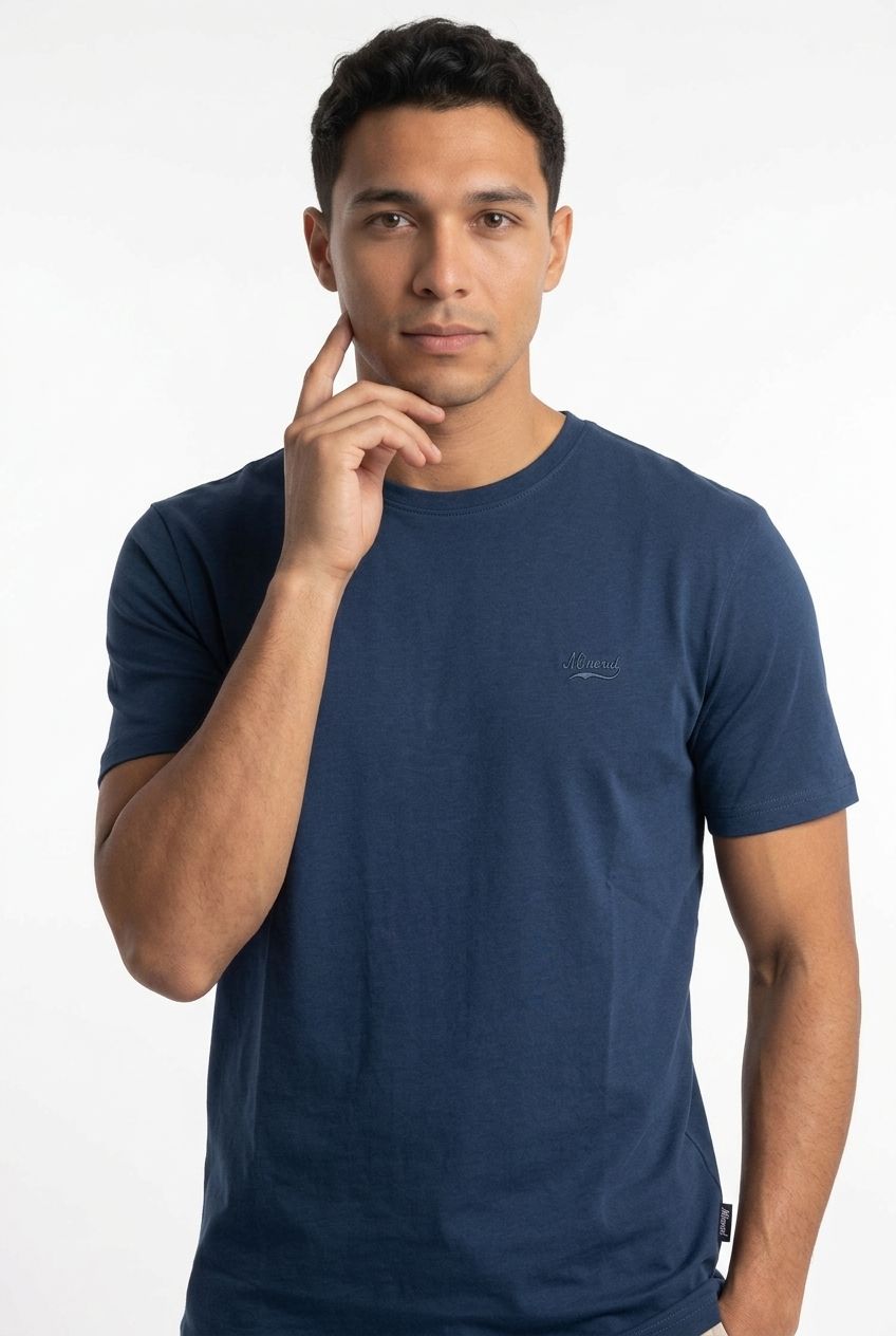 mens dark denim crew neck t-shirt - Glock