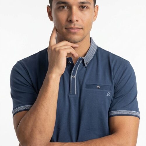 Matty Jersey Polo - Dark Denim