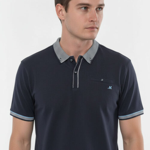 Men's Navy Polo - Matty Jersey Polo