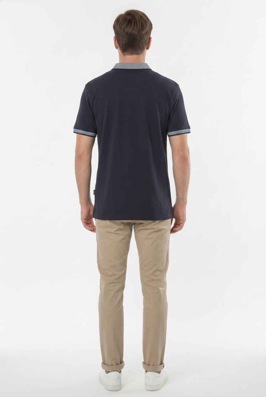 Matty Jersey Polo - Navy - Image 3