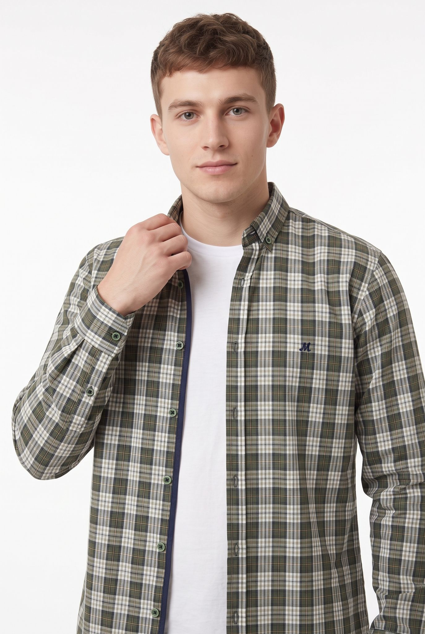 Thomas Check Shirt - Green - Image 5