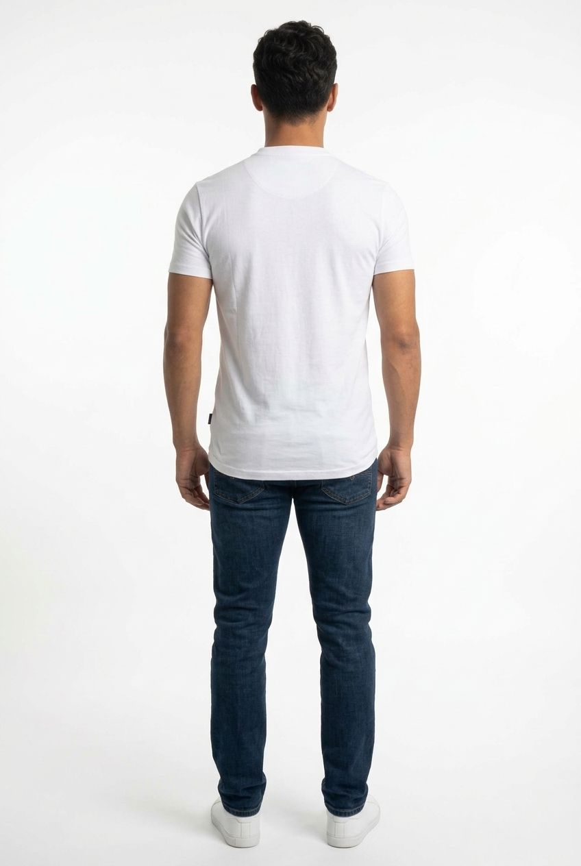 Max Stretch Grandad Collar T-Shirt - White - Image 5