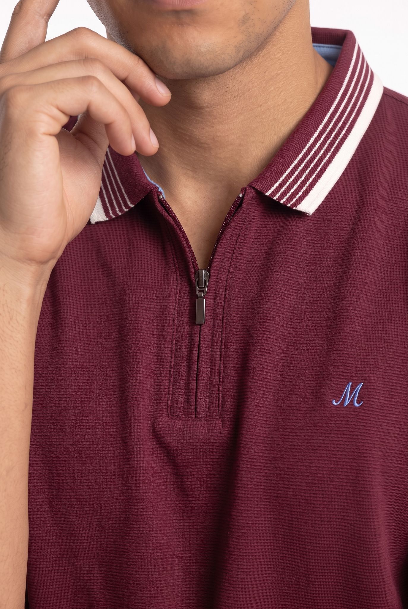 Eoin Zip Polo - Wine - Image 2