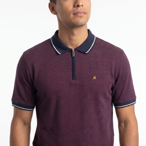men's textured red polo - quincy