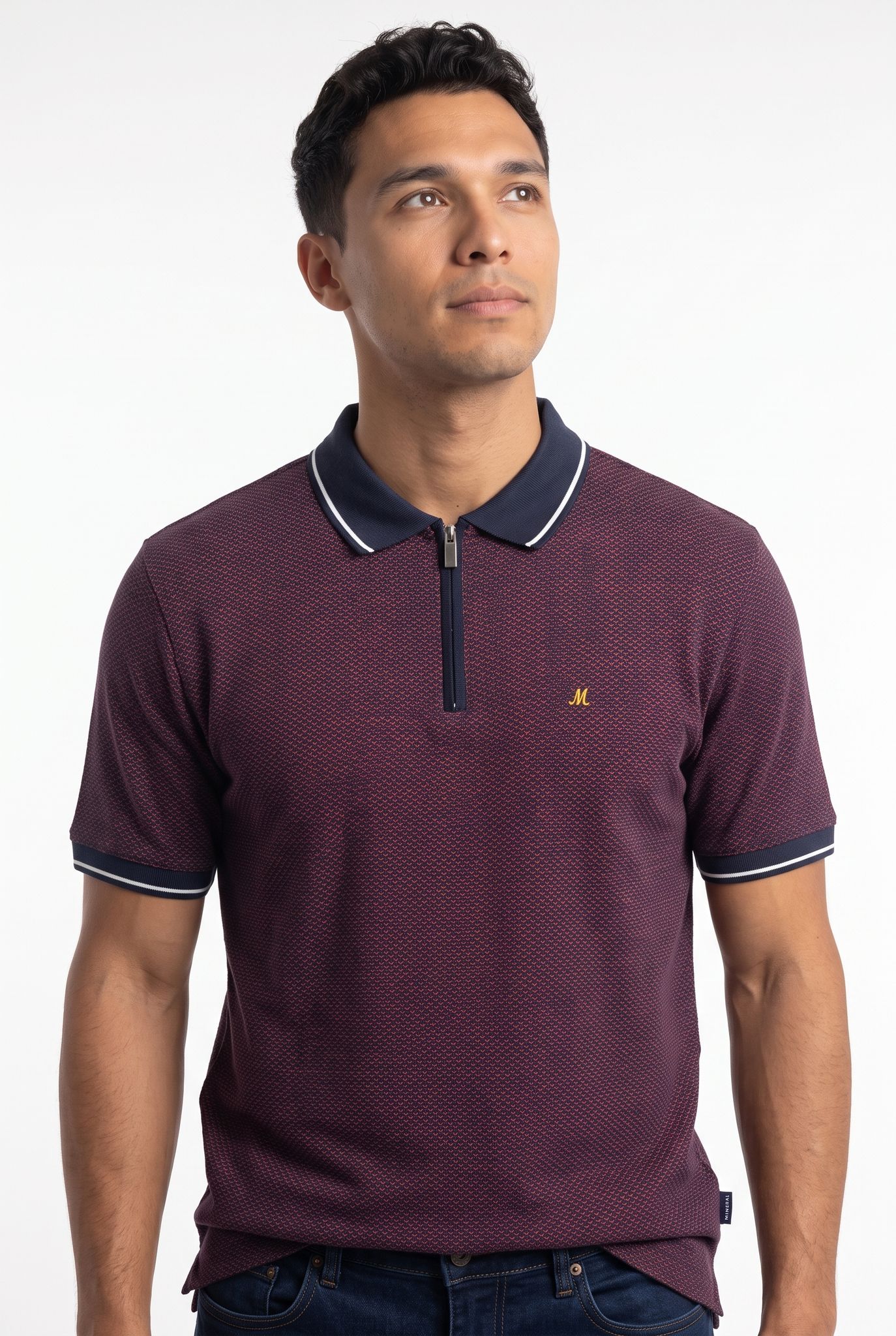 men's textured red polo - quincy