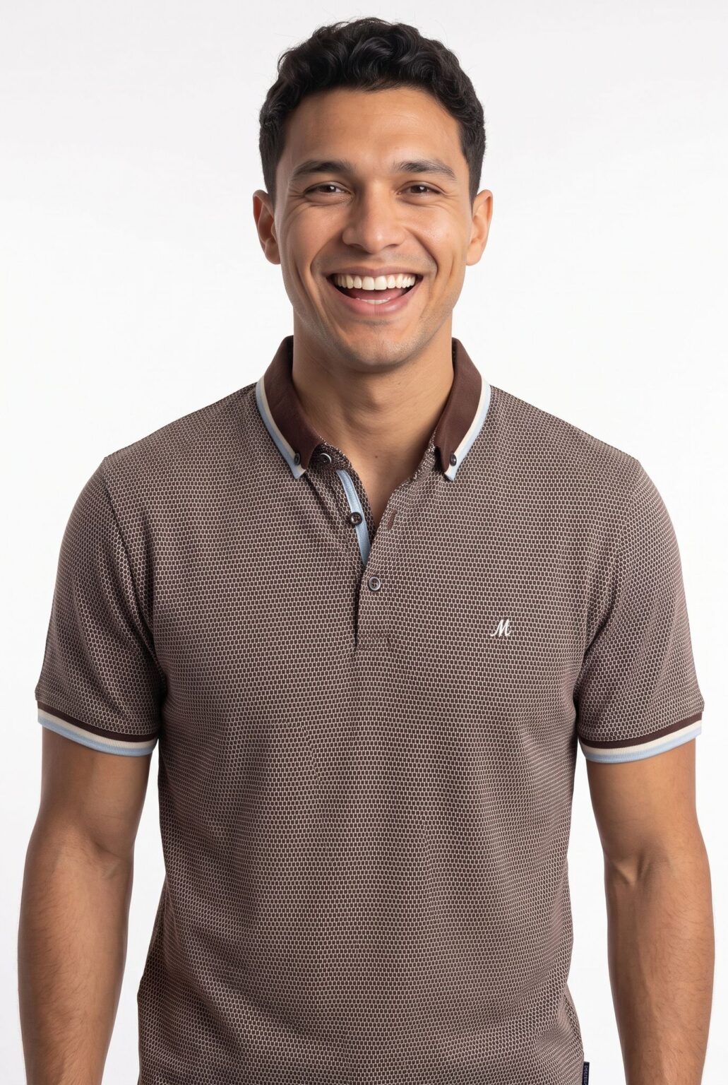 men's textured brown polo - camber