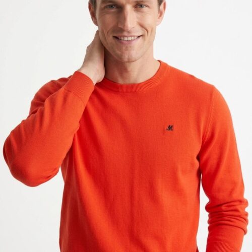 men's spicy orange crew neck knit - ariana