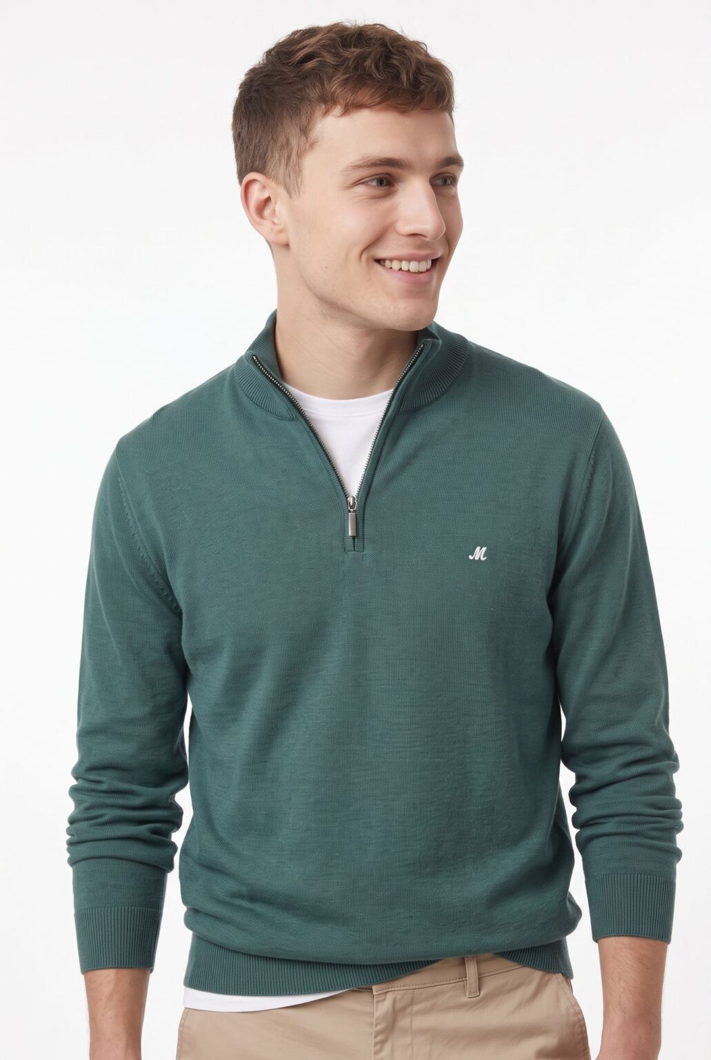 men's green quarter zip jumper - altis