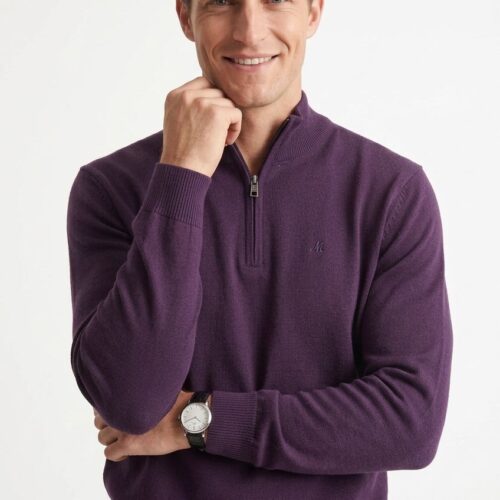 men's grape quarter zip - altis