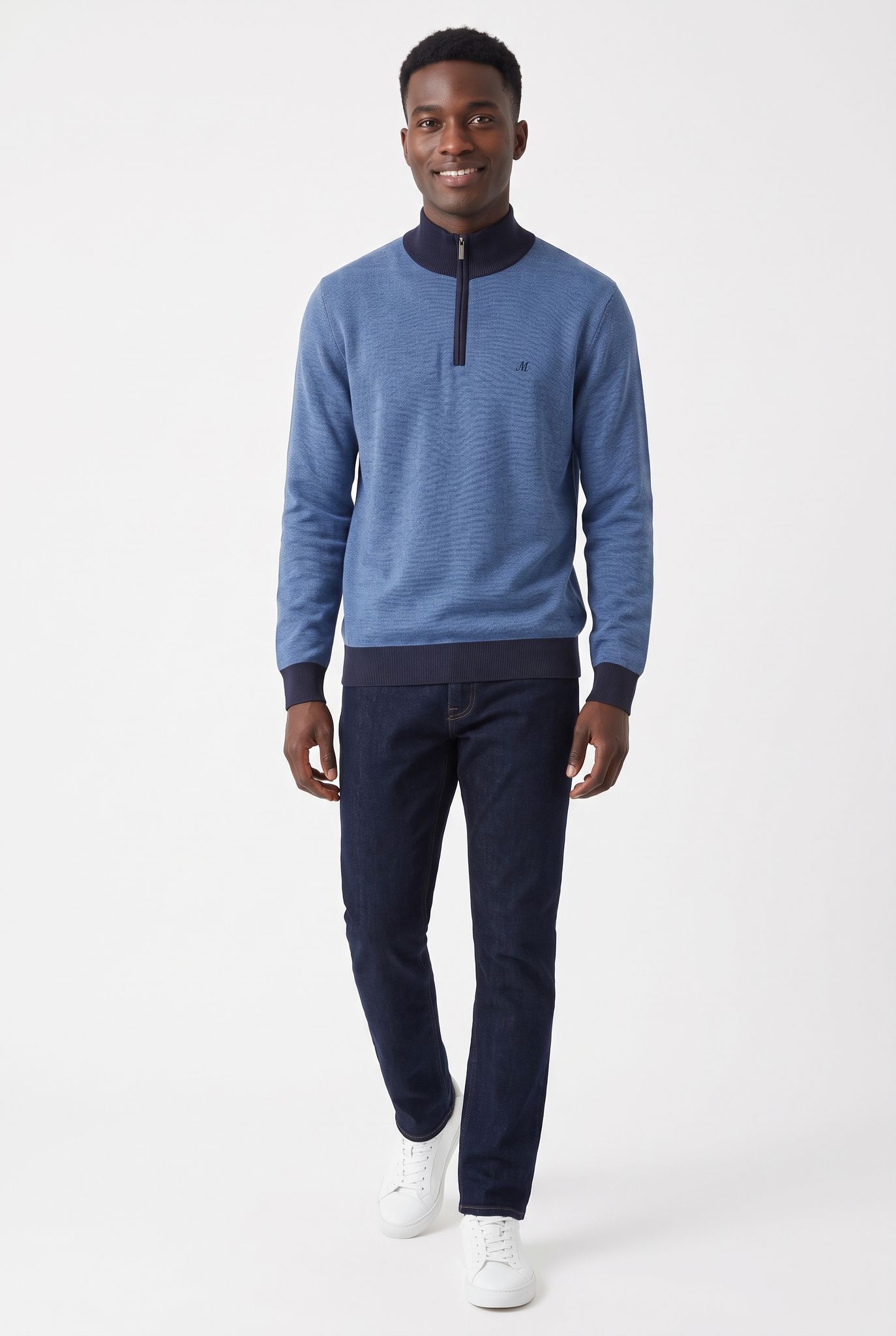 River Quarter Zip Knit - Blue - Image 2