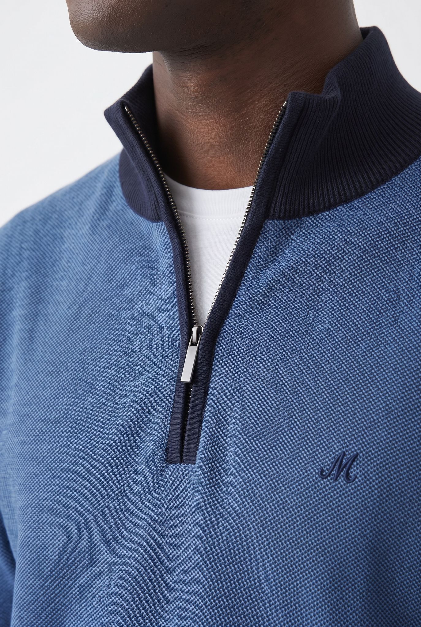 River Quarter Zip Knit - Blue - Image 3