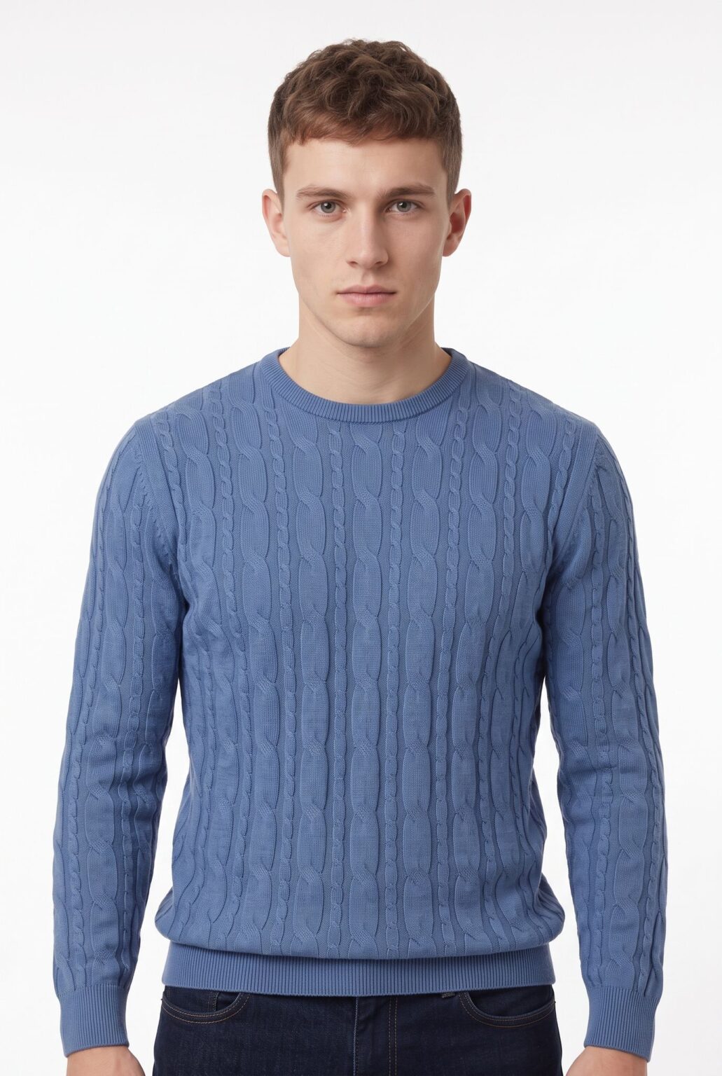 Cinar Crew Neck Cable Knit - Azore