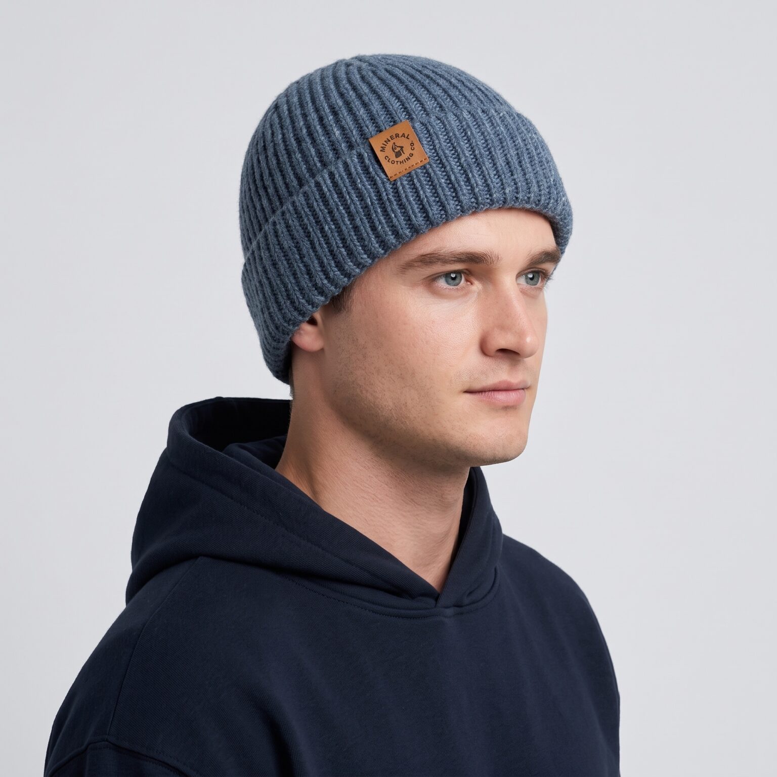 Unisex Blue Knit Beanie - Hiker