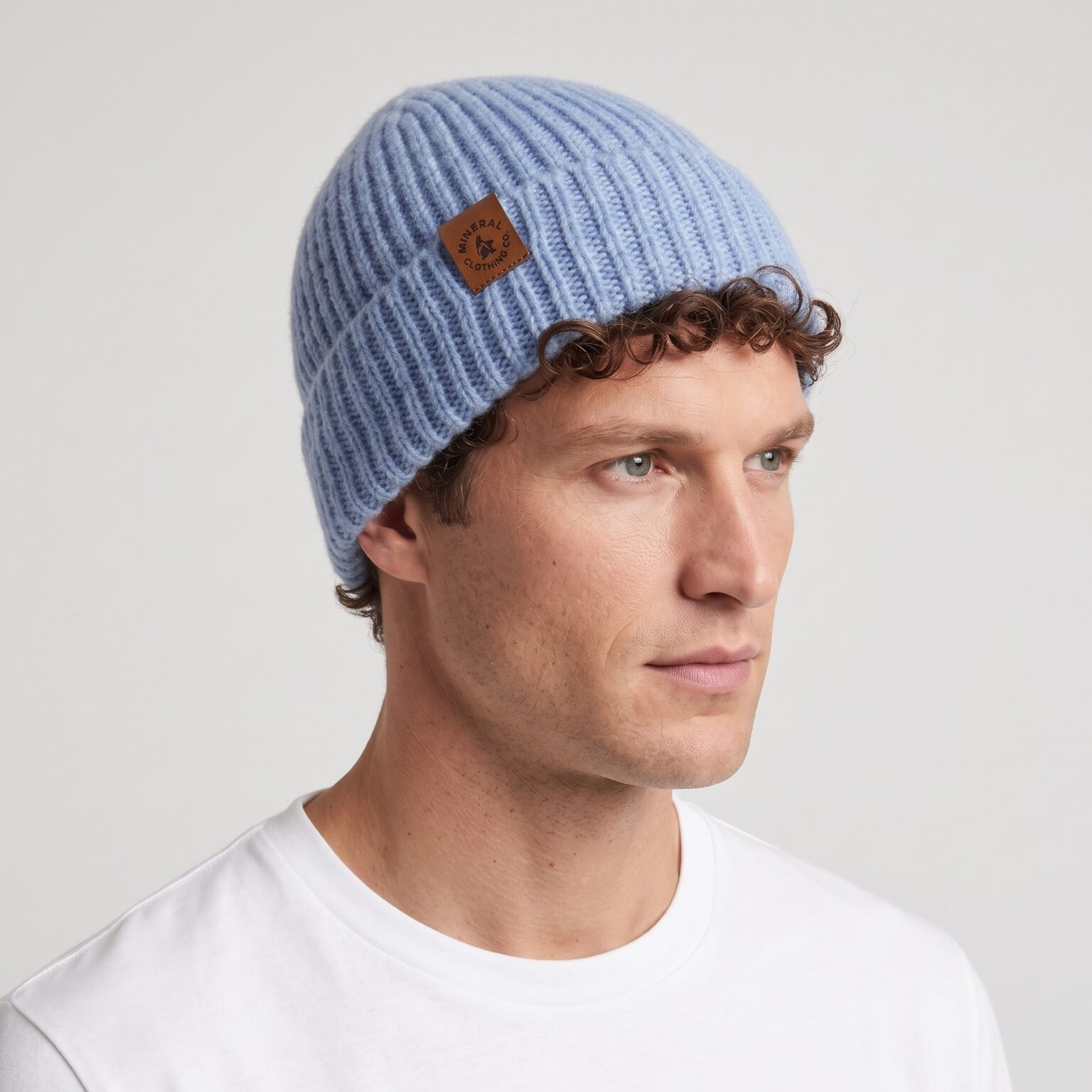 Unisex Light Blue Knit Beanie - Hiker