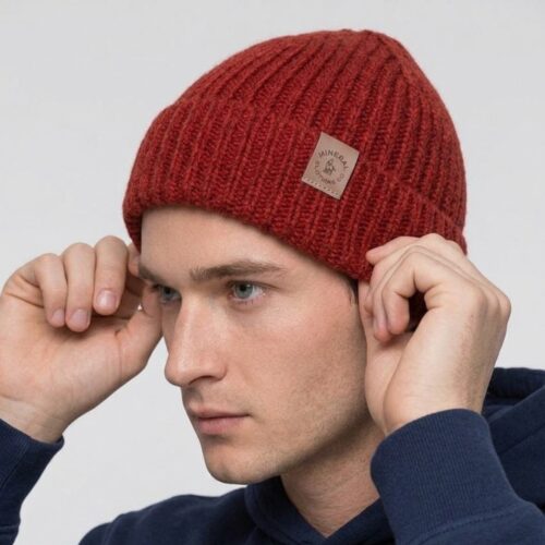 Unisex Red Knit Beanie - Hiker