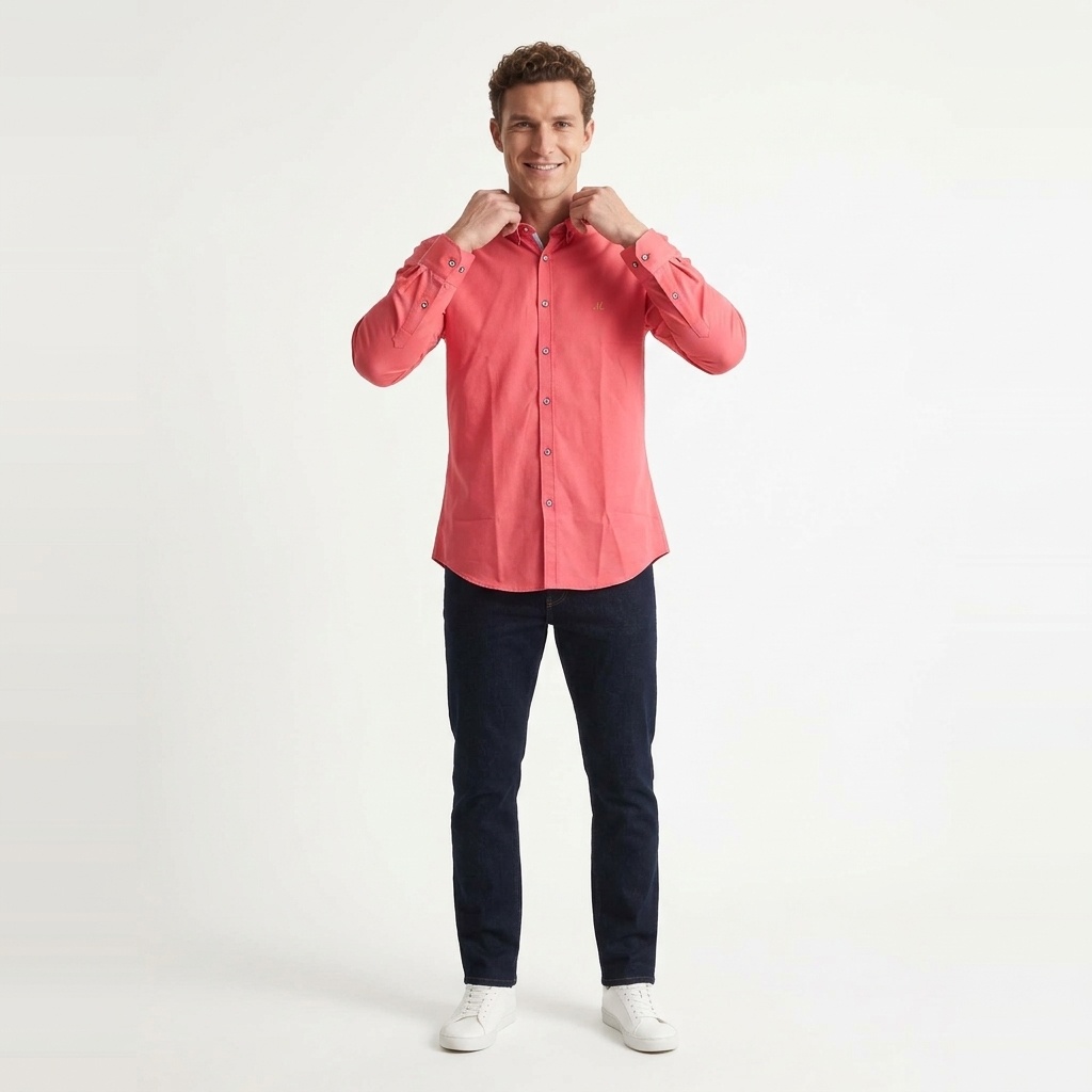 Lolland Oxford Shirt - Coral - Image 2