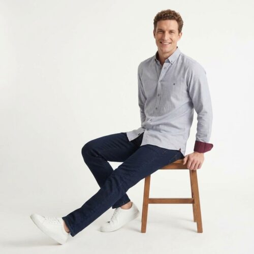 Men's long sleeve grey oxford shirt - lolland