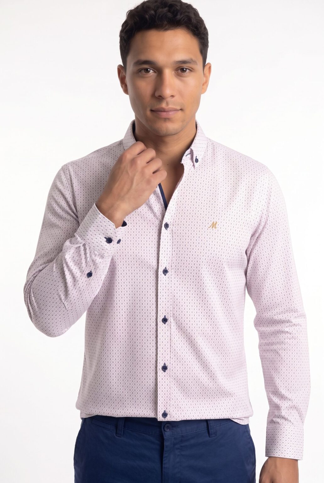 men's pink print shirt - perez