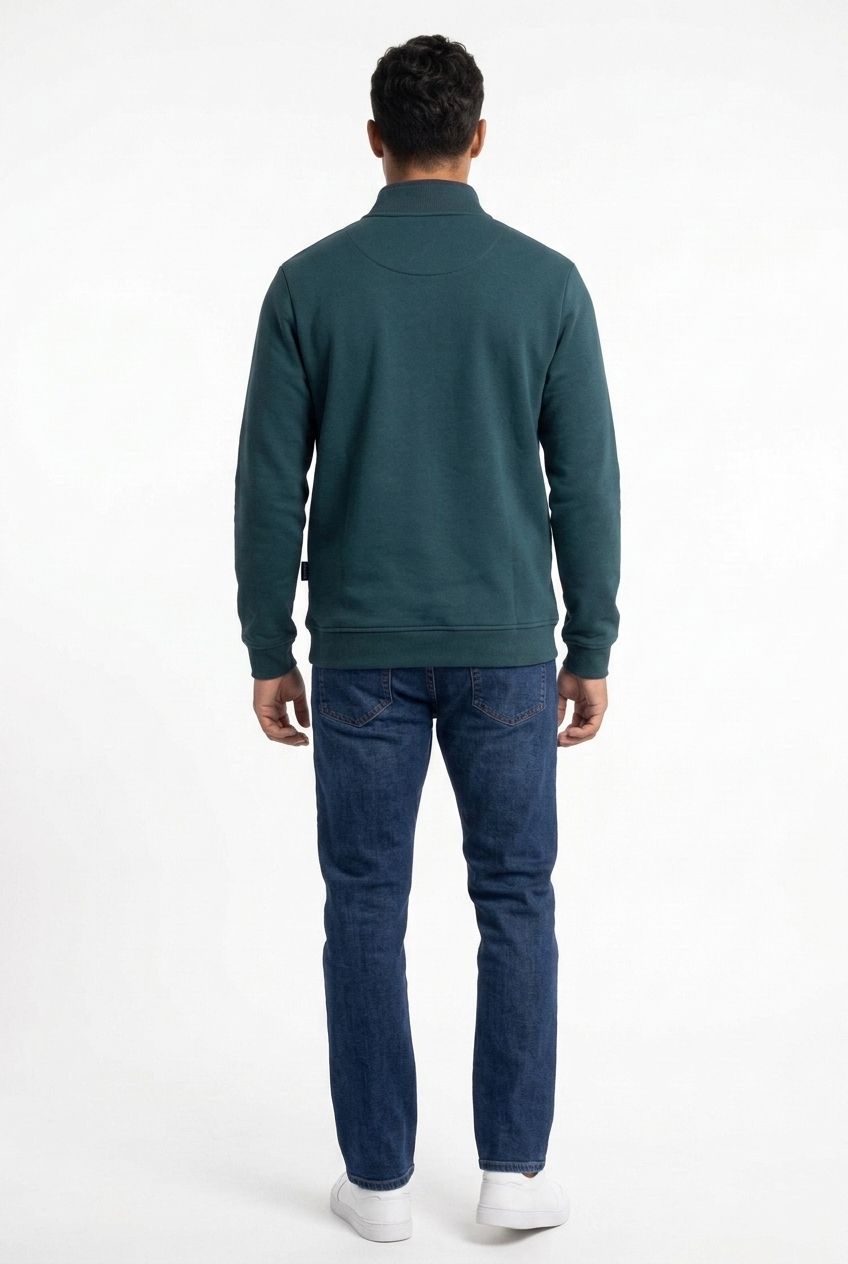 Rey Quarter Zip Sweatshirt - Avocado - Image 3