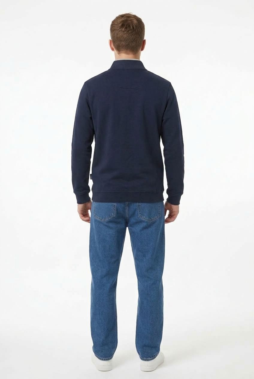Rey Quarter Zip Sweatshirt - Navy - Image 3