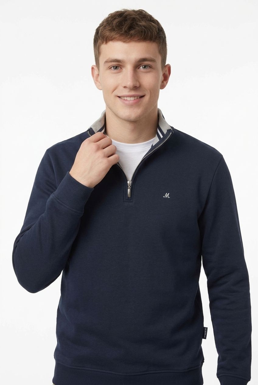 men's navy quarter zip jumper