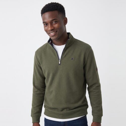 Men's Forest Quarter-Zip Waffle Jumper - Brendan