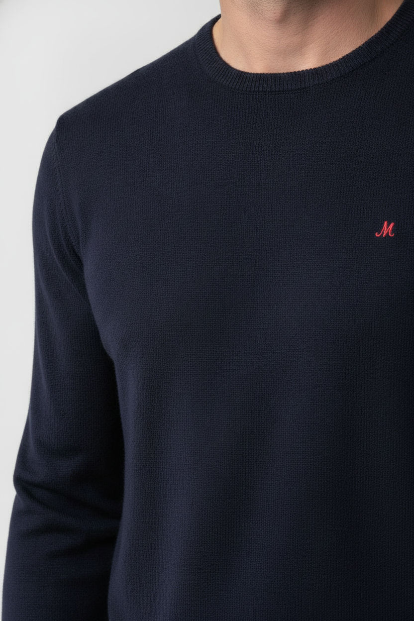 Ariana Crew Neck Knit - Navy - Image 2