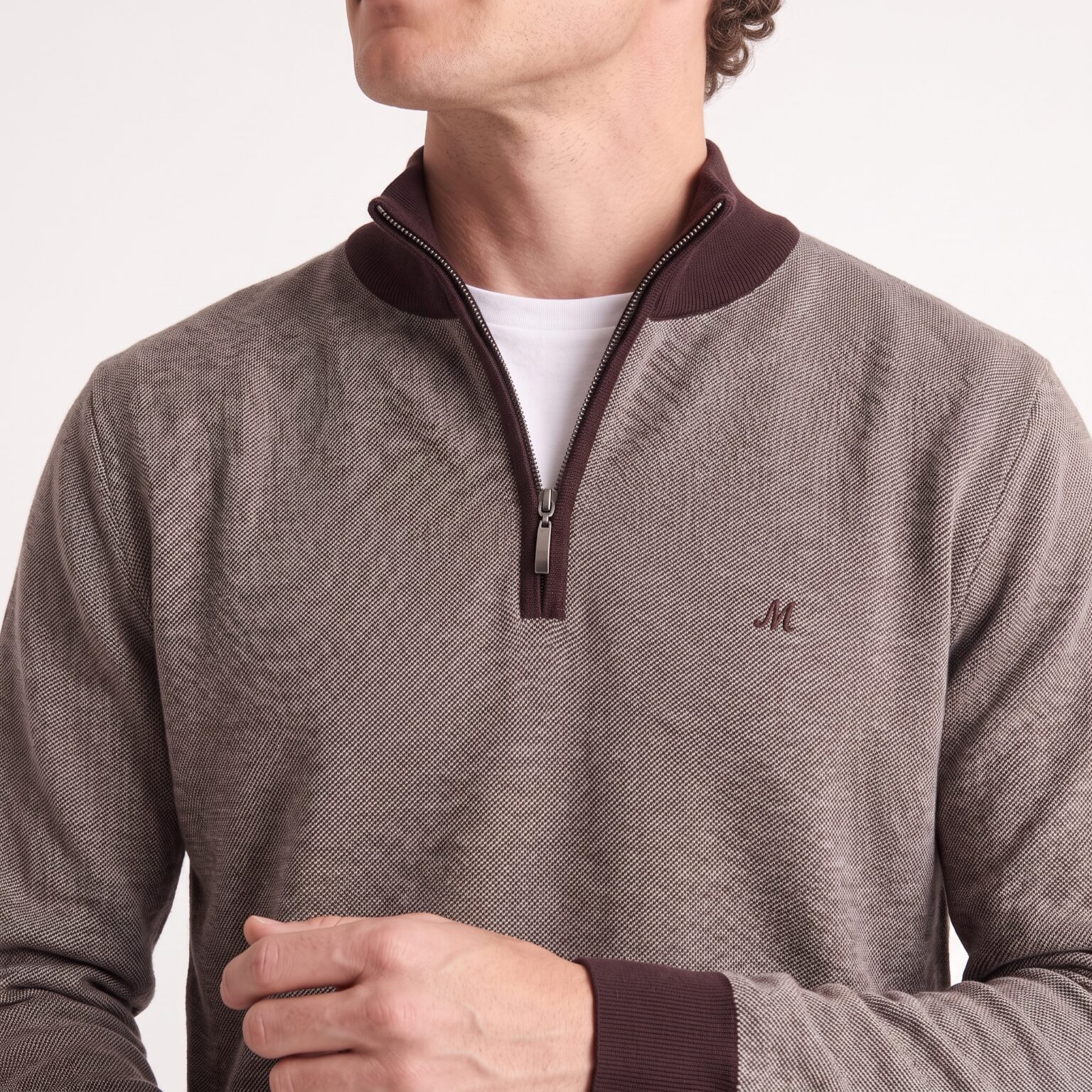 Men's Brown Quarter Zip - River