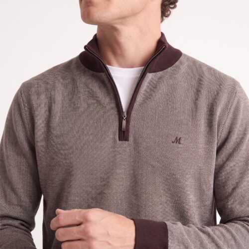 Men's Brown Quarter Zip - River