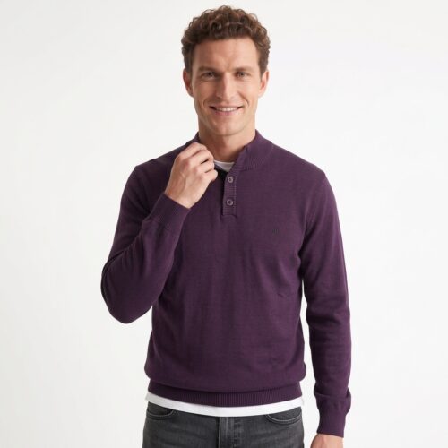 Men's Grape Button Knit Jumper - Saab